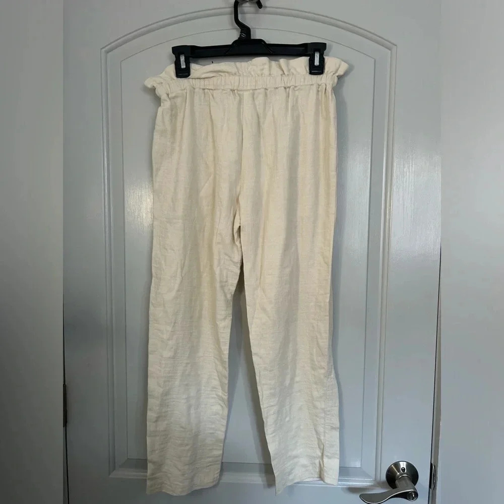 HATCH Collection Paperbag Beige Lightweight Cotton Pants size 0 - Picture 3 of 7